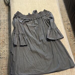 Crown & Ivy Navy Striped Top